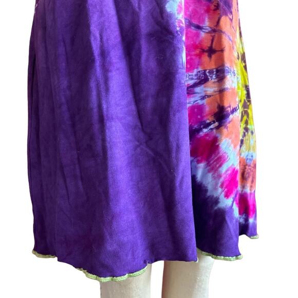 Womens Dress Size Small Purple Tie Dye Handmade Organic Bamboo Hippie Earthy - Picture 6 of 7